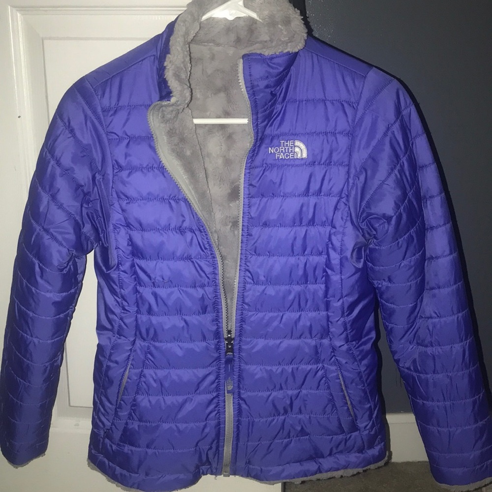 girls 12/14 north face coat (reversible)